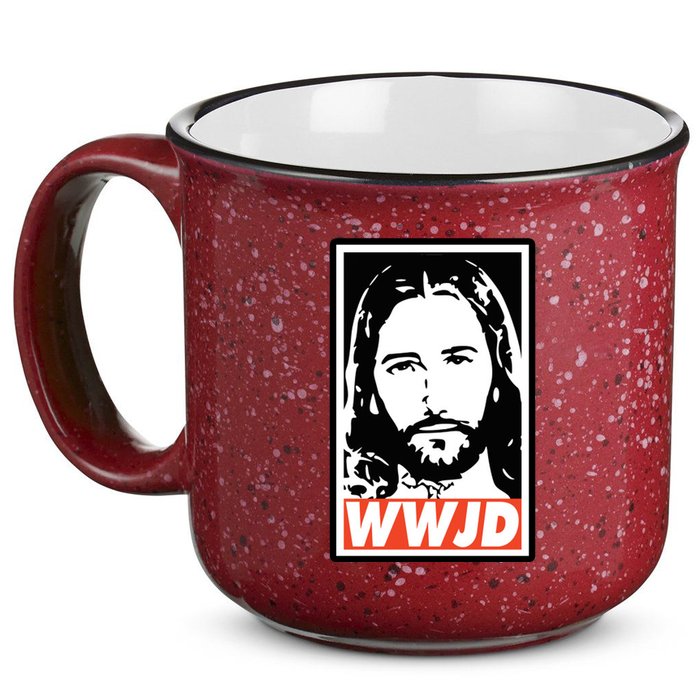 WWJD What Would Jesus Do Poster Design 15oz Campfire Ceramic Mug