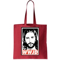 WWJD What Would Jesus Do Poster Design Tote Bag