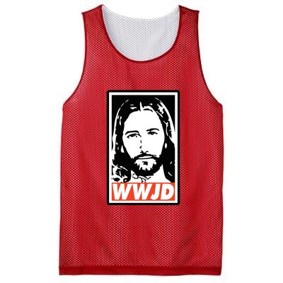 WWJD What Would Jesus Do Poster Design Mesh Reversible Basketball Jersey Tank