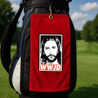 WWJD What Would Jesus Do Poster Design Golf Towel