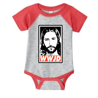 WWJD What Would Jesus Do Poster Design Infant Baby Jersey Bodysuit
