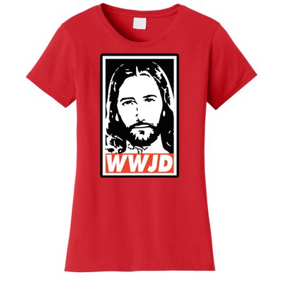 WWJD What Would Jesus Do Poster Design Women's T-Shirt