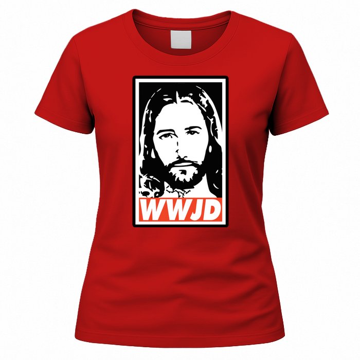 WWJD What Would Jesus Do Poster Design Women's T-Shirt