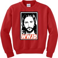 WWJD What Would Jesus Do Poster Design Kids Sweatshirt