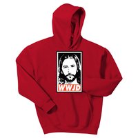 WWJD What Would Jesus Do Poster Design Kids Hoodie