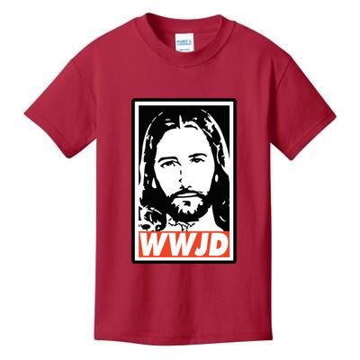 WWJD What Would Jesus Do Poster Design Kids T-Shirt