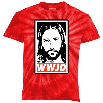 WWJD What Would Jesus Do Poster Design Kids Tie-Dye T-Shirt