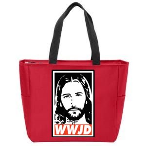 WWJD What Would Jesus Do Poster Design Zip Tote Bag