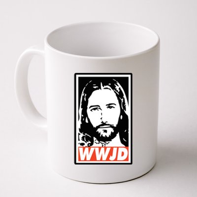 WWJD What Would Jesus Do Poster Design Coffee Mug