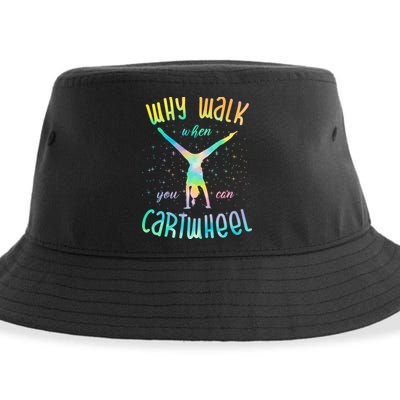 Why Walk When You Can Cartwheel Gymnastic Colorful Sustainable Bucket Hat