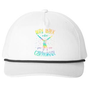 Why Walk When You Can Cartwheel Gymnastic Colorful Snapback Five-Panel Rope Hat