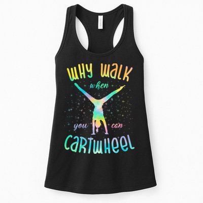 Why Walk When You Can Cartwheel Gymnastic Colorful Womens Tank Top