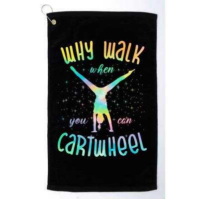 Why Walk When You Can Cartwheel Gymnastic Colorful Golf Towel