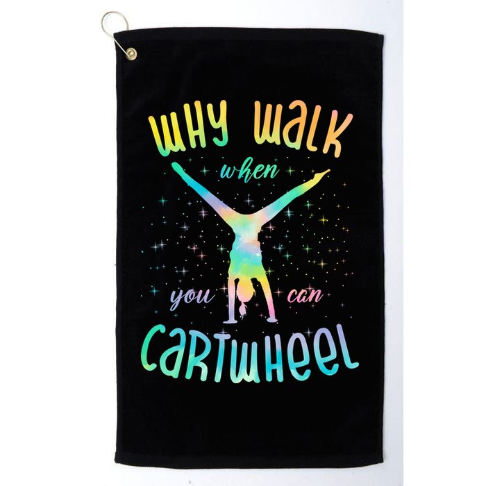 Why Walk When You Can Cartwheel Gymnastic Colorful Golf Towel