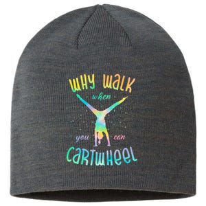 Why Walk When You Can Cartwheel Gymnastic Colorful Sustainable Beanie