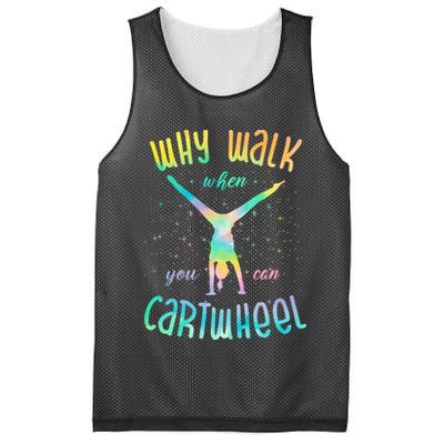 Why Walk When You Can Cartwheel Gymnastic Colorful Mesh Reversible Basketball Jersey Tank