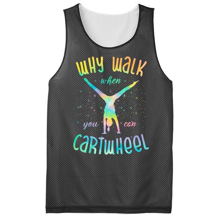 Why Walk When You Can Cartwheel Gymnastic Colorful Mesh Reversible Basketball Jersey Tank