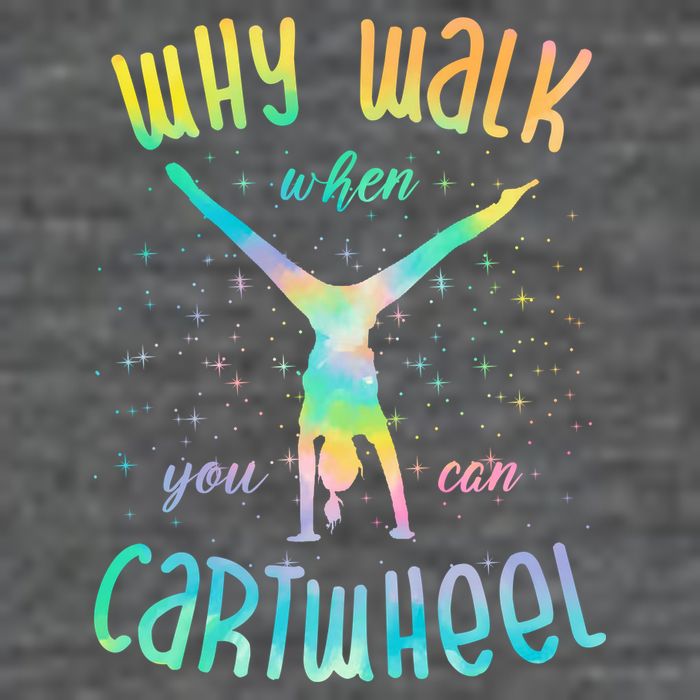 Why Walk When You Can Cartwheel Gymnastic Colorful Baby Bodysuit