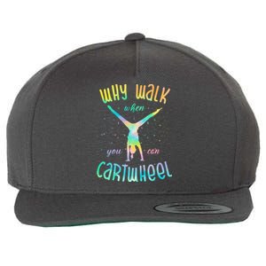 Why Walk When You Can Cartwheel Gymnastic Colorful Wool Snapback Cap