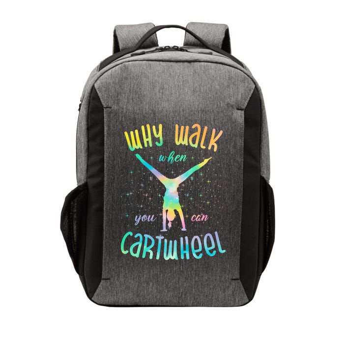 Why Walk When You Can Cartwheel Gymnastic Colorful Vector Backpack