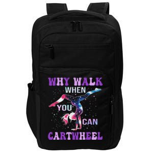 Why Walk When You Can Cartwheel Cute Gymnastics Women Impact Tech Backpack