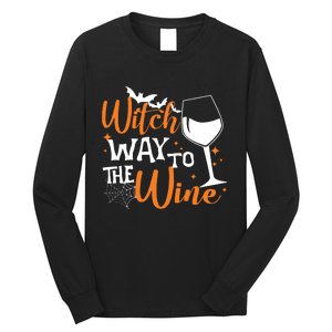 Women Witch Way To The Wine Halloween Funny Drinking Tank Top Long Sleeve Shirt