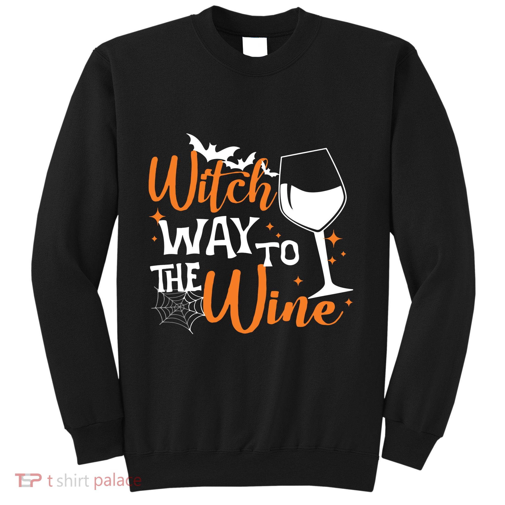 Women Witch Way To The Wine Halloween Funny Drinking Tank Top Sweatshirt