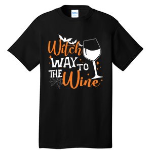 Women Witch Way To The Wine Halloween Funny Drinking Tank Top Tall T-Shirt