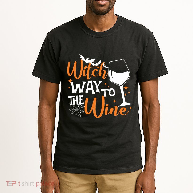 Women Witch Way To The Wine Halloween Funny Drinking Tank Top Tall T-Shirt