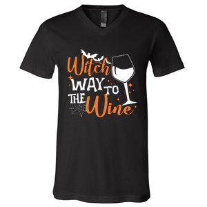 Women Witch Way To The Wine Halloween Funny Drinking Tank Top V-Neck T-Shirt