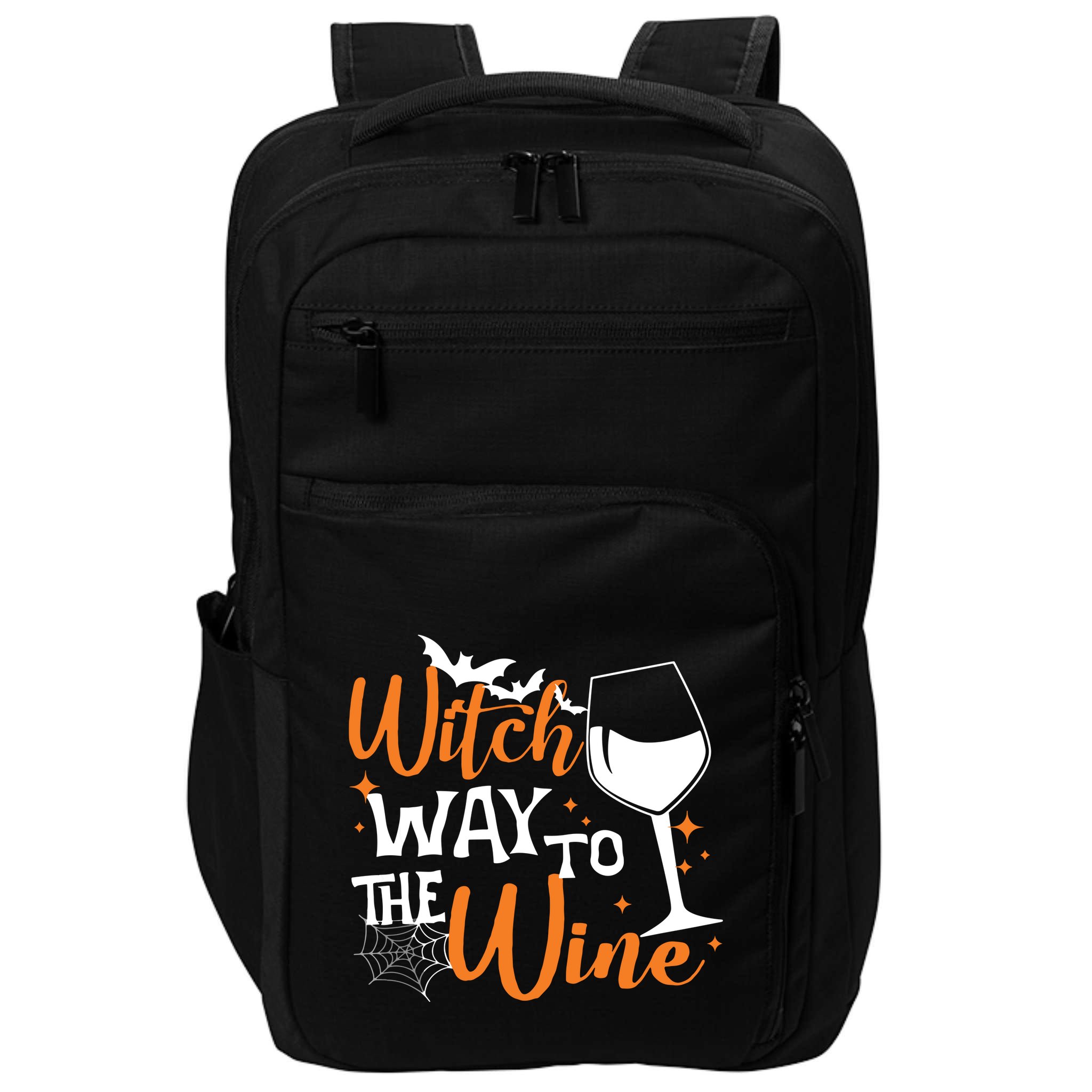Women Witch Way To The Wine Halloween Funny Drinking Tank Top Impact Tech Backpack