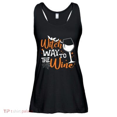 Women Witch Way To The Wine Halloween Funny Drinking Tank Top Ladies Essential Flowy Tank