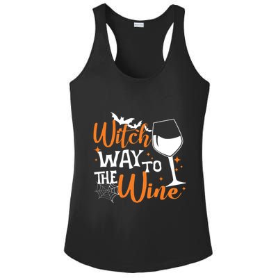 Women Witch Way To The Wine Halloween Funny Drinking Tank Top Ladies PosiCharge Competitor Racerback Tank