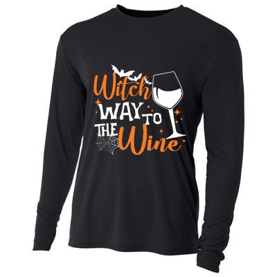 Women Witch Way To The Wine Halloween Funny Drinking Tank Top Cooling Performance Long Sleeve Crew