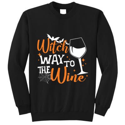 Women Witch Way To The Wine Halloween Funny Drinking Tank Top Tall Sweatshirt