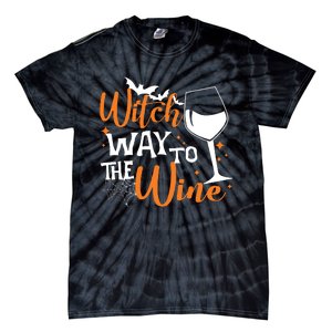 Women Witch Way To The Wine Halloween Funny Drinking Tank Top Tie-Dye T-Shirt