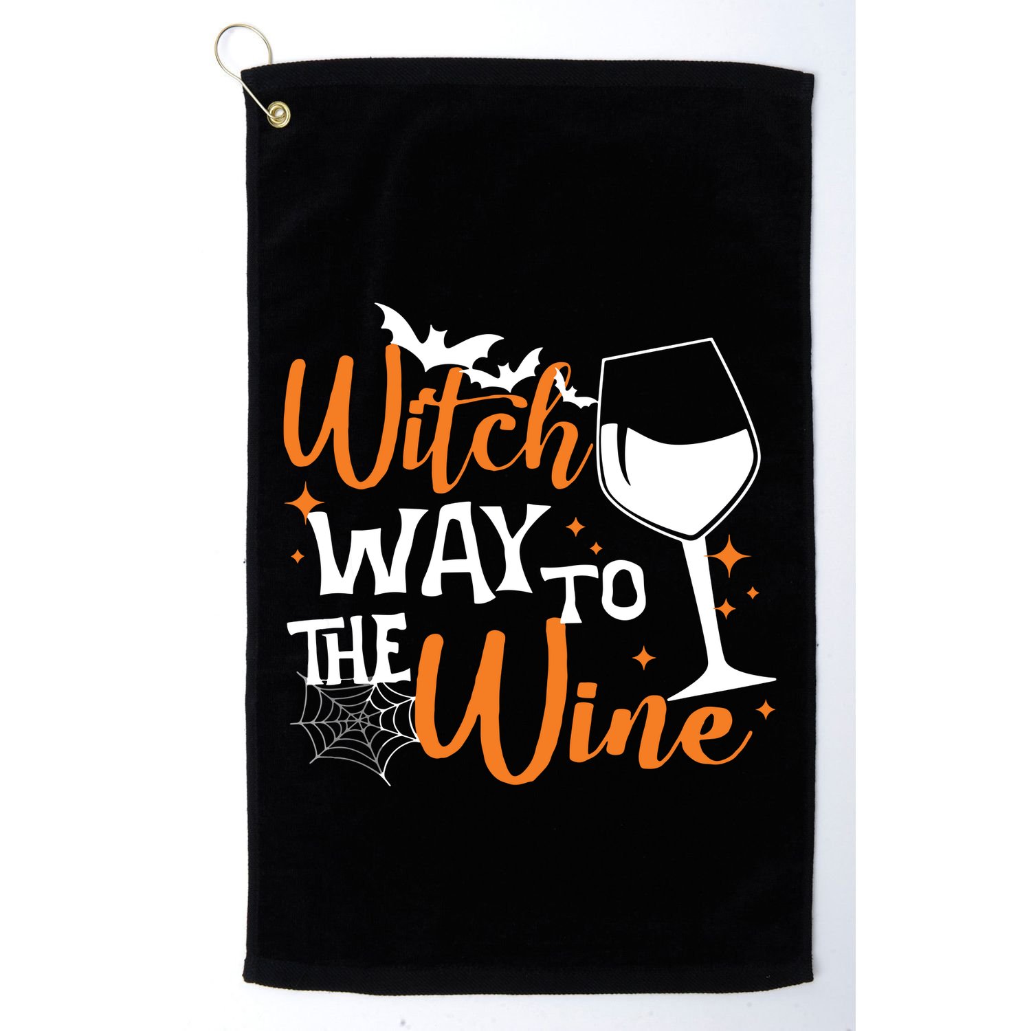 Women Witch Way To The Wine Halloween Funny Drinking Tank Top Golf Towel