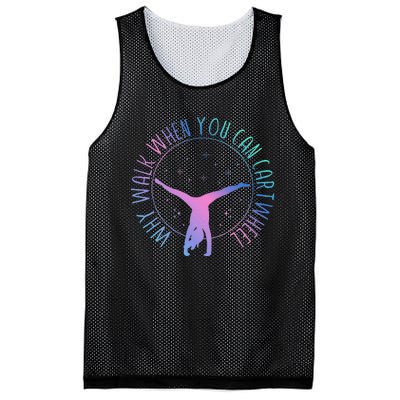 Why Walk When You Can Cartwheel Gymnast Gymnastic Gifts Girl Mesh Reversible Basketball Jersey Tank