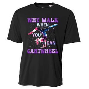 Why Walk When You Can Cartwheel Cute Gymnastics Cooling Performance Crew T-Shirt