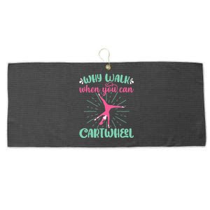 Why Walk When You Can Cartwheel Gymnastics Sport Large Microfiber Waffle Golf Towel