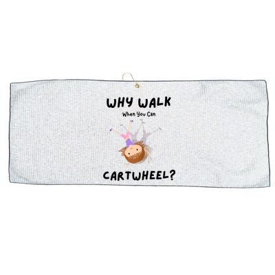 Why Walk When You Can Cartwheel? Funny Gymnastics Girl Gift Large Microfiber Waffle Golf Towel