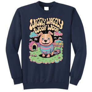 Wiggly Waggly Woof Woof Cute Dog Backyard Design Sweatshirt