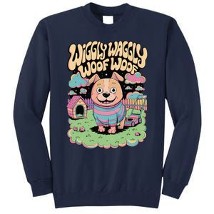 Wiggly Waggly Woof Woof Cute Dog Backyard Design Tall Sweatshirt