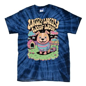 Wiggly Waggly Woof Woof Cute Dog Backyard Design Tie-Dye T-Shirt