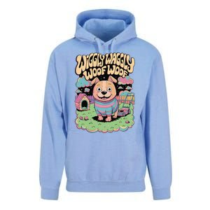 Wiggly Waggly Woof Woof Cute Dog Backyard Design Unisex Surf Hoodie