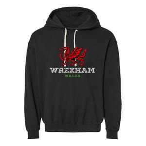 Wrexham Wales Welsh Dragon Flag Garment-Dyed Fleece Hoodie