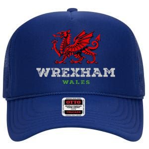 Wrexham Wales Welsh Dragon Flag High Crown Mesh Back Trucker Hat