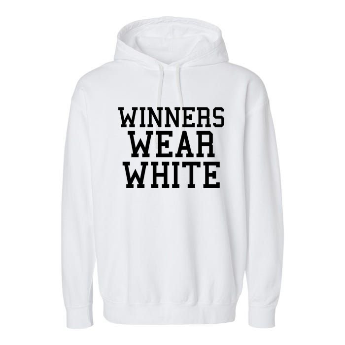 Winners Wear White Color War Camp Team Game Competition Garment-Dyed Fleece Hoodie