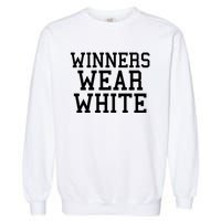 Winners Wear White Color War Camp Team Game Competition Garment-Dyed Sweatshirt