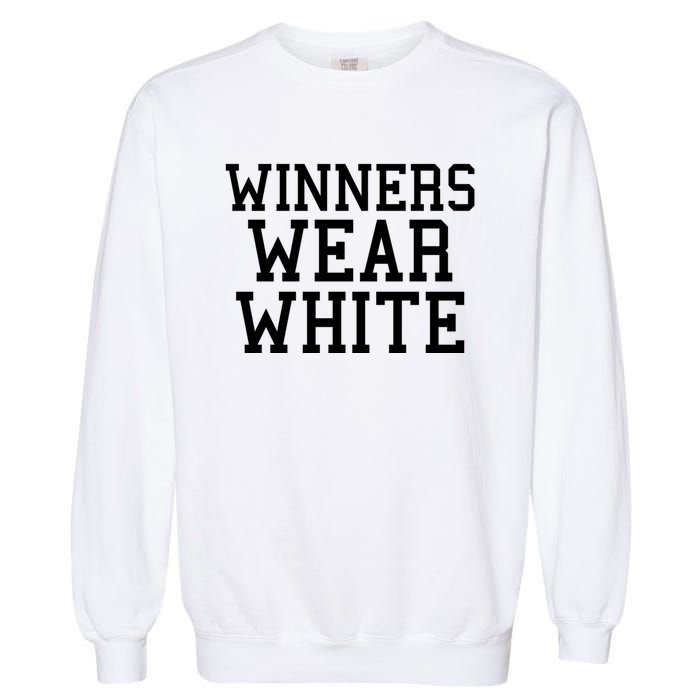 Winners Wear White Color War Camp Team Game Competition Garment-Dyed Sweatshirt